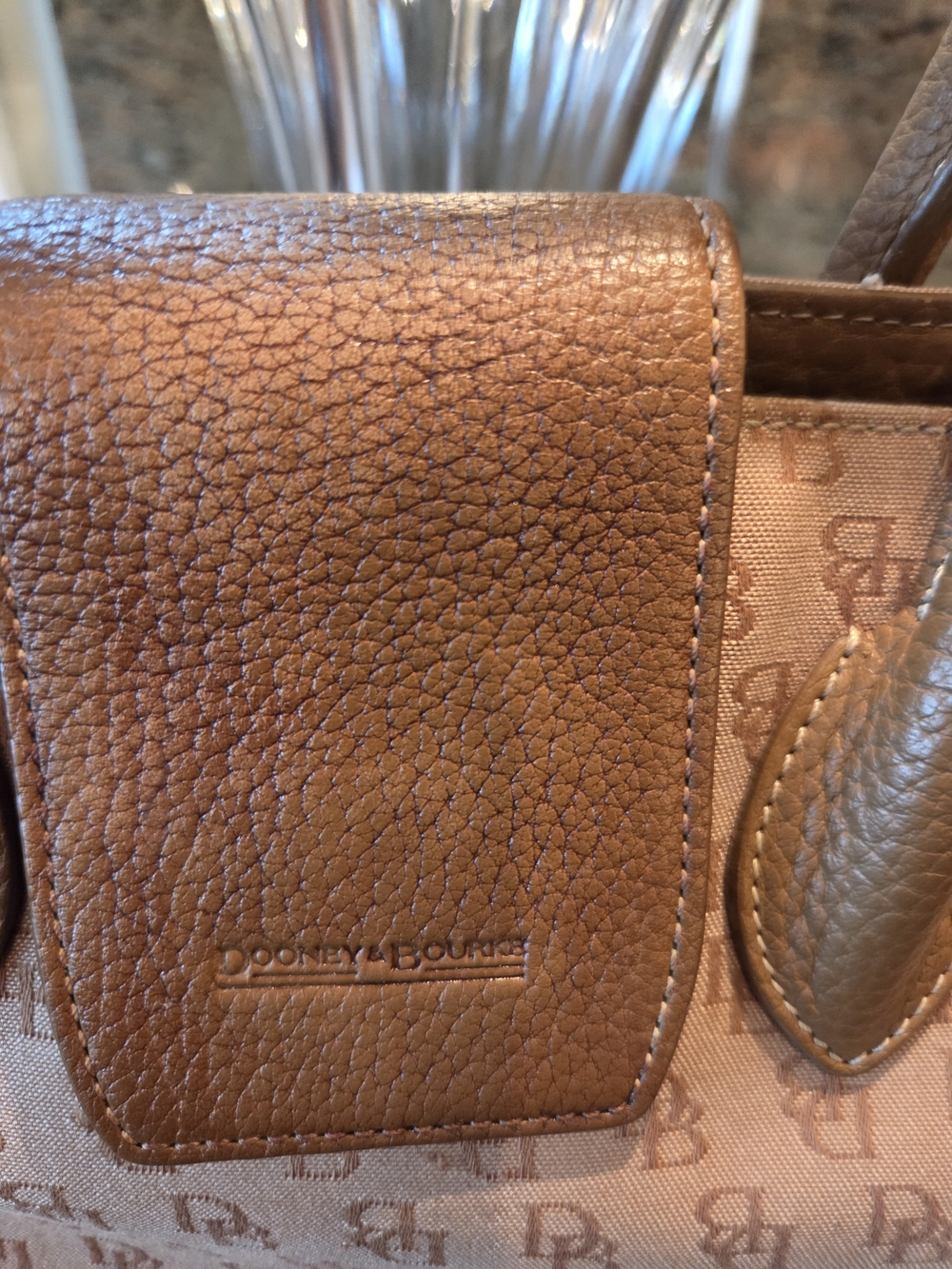 Dooney & Bourke Tan Logo-Print Bag with Wristlet - Picture 2 of 9
